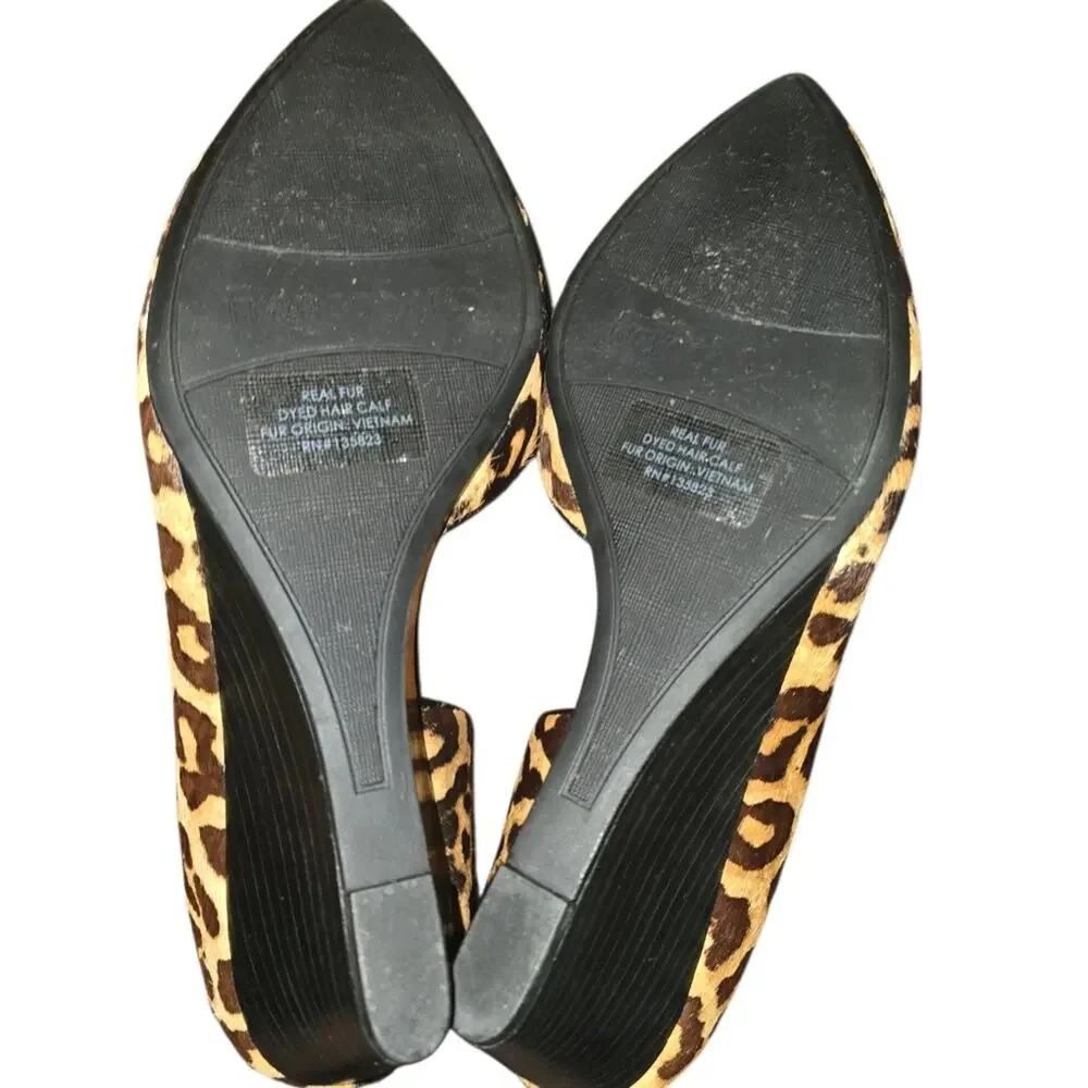 Franco Sarto Felice II Cheetah Print D'Orsay Wedges